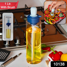 2 in 1 Transparent oilar dispenser with Silicone Oil Dropper Nozzle (1 Pc / With Brush / 1 Ltr.) - justgrabit.in | Just Grab It