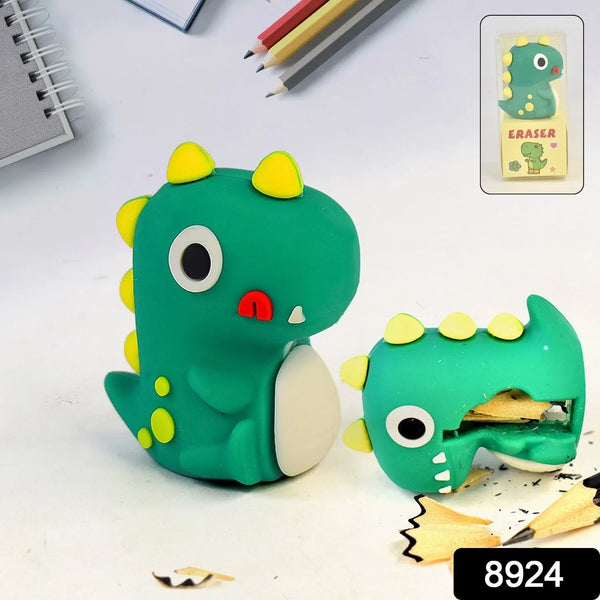Dinosaur 2 in 1 Cute Eraser with Pencil Sharpener (1 Pc) - Justgrabit Inc.