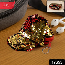 Stylish Sequin Mini Cap - Shaped Coin Purse (1 Pc) - justgrabit.in | Just Grab It
