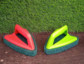 Bathroom Brush with abrasive scrubber for superior tile cleaning - Justgrabit Inc.