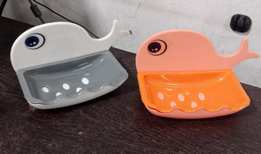Fish Shape Wall - Mounted Double Layer Soap Holder for Bathroom & Kitchen - justgrabit.in | Just Grab It