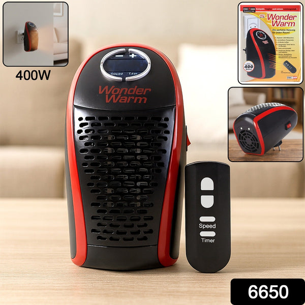 Wonder Warm 400W Wall Plug Room Heater with Remote Control (1 Pc) - justgrabit.in | Just Grab It