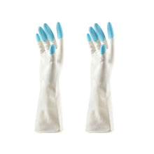 Reusable Rubber Latex PVC Flock lined Elbow Length Hand Gloves cleaning gloves - Justgrabit Inc.