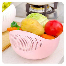 Plastic Rice Bowl / Food Strainer Thick Drain Basket with Handle for Rice, Vegetable & Fruit. (1Pc) - Justgrabit Inc.