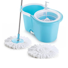 Plastic Spinner Bucket Mop 360 Degree Self Spin Wringing with 2 Absorbers for Home and Office Floor Cleaning Mops Set - Justgrabit Inc.