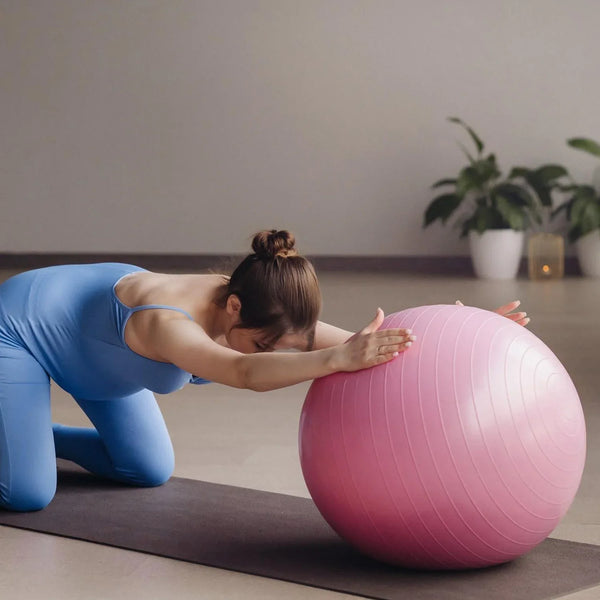 Anti Burst 65 cm Exercise Ball with Inflation Pump, Non - Slip Gym Ball, for Yoga (1 Pc / Mix Design & Color) - Justgrabit Inc.