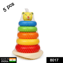 Plastic Baby Kids Teddy Stacking Ring Jumbo Stack Up Educational Toy 5pc - justgrabit.in | Just Grab It