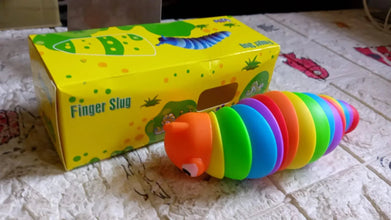 3D Rainbow Color Plastic Slug Fidget Toys, Stress Relieving Toy, Sensory Slug Toy for Boys and Girls, Finger slug Toy, for Autistic, Caterpillar Fidget Toys Stress Relief Gifts for Toddlers Kids Adults (1 Pc) - Justgrabit Inc.