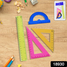 4 - Piece Geometry Set, Triangle Ruler Protractor Straight Ruler - Justgrabit Inc.