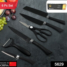 6 Pieces Professional Kitchen Knife Set, Meat Knife, Chef's Knife with Non - Slip Handle for Home, Kitchen and Restaurant with Chef Peeler and Scissor (Stainless Steel / 6 Pcs Set) - Justgrabit Inc.