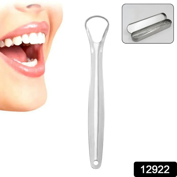Stainless Steel Tongue Scraper for Bad Breath & Oral Hygiene, Metal Case Included (1 Pc) - justgrabit.in | Just Grab It