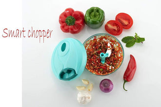 Manual Stainless Steel Blades Compact Hand Held Vegetable Chopper / Slicer (Brown Package Box) - Justgrabit Inc.
