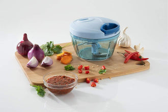 Manual Stainless Steel Blades Compact Hand Held Vegetable Chopper / Slicer (Brown Package Box) - Justgrabit Inc.