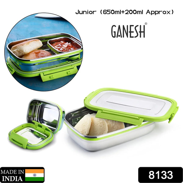 Ganesh Junior Stainless Steel Lunch Pack for Office & School Use - Justgrabit Inc.