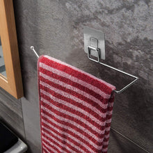 Stainless Steel Drill Free Self - Adhesive Paper Roll Holder Tissue Paper Stand Towel Bar Hanger Kitchen Towel Holder for Kitchen Bathroom Toilet (Pack of 1) - justgrabit.in | Just Grab It