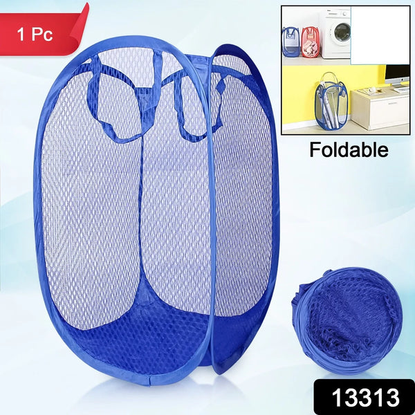 Foldable Collapsible Mesh Laundry Bag Pack Of 1 (Mix Color) - justgrabit.in | Just Grab It