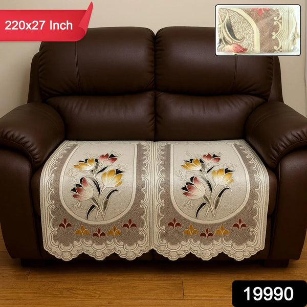 Floral Sofa Protector Runner - (1 Pc / 220x27 Inch) - justgrabit.in | Just Grab It