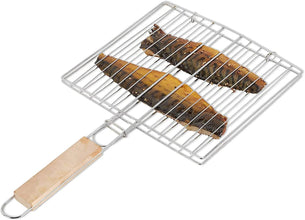 Kitchen Square Roaster Grill Barbecue Grill with Wooden Handle - Justgrabit Inc.