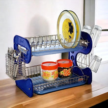STAINLESS STEEL DRAIN BOWL STORAGE RACK HOLDER PLATE DISH CUTLERY CUP RACK WITH TRAY KITCHEN SHELF STAND - justgrabit.in | Just Grab It