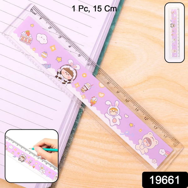 Premium Cute Cartoon Plastic Ruler for Kids (1 Pc) - justgrabit.in | Just Grab It