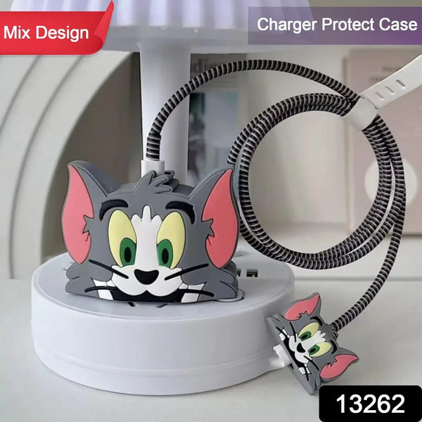 Cartoon Character Silicon Charger Case Cover For iP 18 - 20W, for iPhone (Mix Design / 1 Pc) - justgrabit.in | Just Grab It