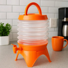 Plastic Collapsible Beverages Container with Tap Cold Drink Dispenser Folding Water Storage Water Jug Tank for Home and Outdoor Party Traveling Picnic (3.5 Litter/ Multicolor) - Justgrabit Inc.
