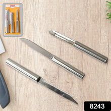 Stainless Steel Multipurpose Sharp Cutting Knife with Non - Slip Handle for Fruit, Meat and Vegetable Chopping (Pack Of 3) - Justgrabit Inc.