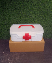 Medical Box, 1 Piece, Indoor Outdoor Medical Utility, Medicine Storage Box, Detachable Tray Medical Box Multi Purpose Regular Medicine, First Aid Box with Handle & Transparent Lid - Justgrabit Inc.
