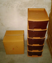 5tier Plastic Modular Drawer System For Multiple Use (Brown colour) - Justgrabit Inc.