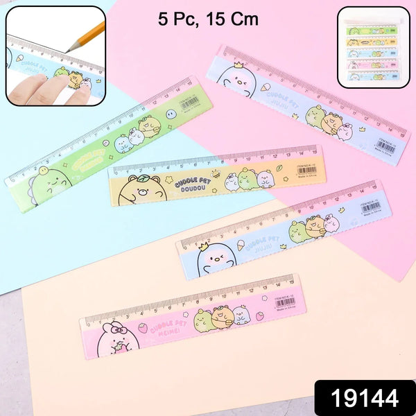 Premium Cute Cartoon Plastic Ruler Set for Kids (5 Pc) - justgrabit.in | Just Grab It