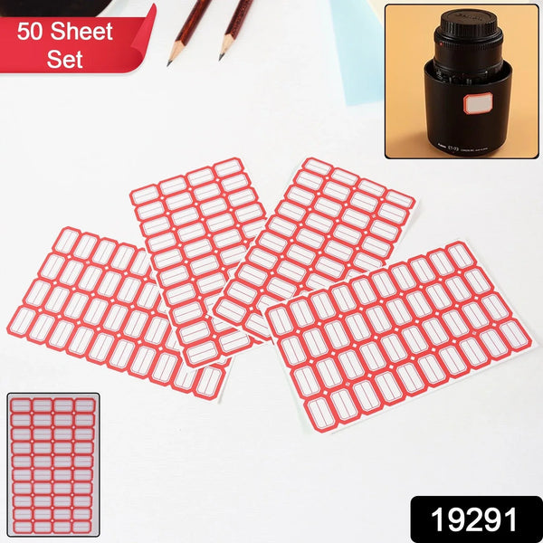 Multipurpose Blank Label Sticker Sheets Red Border Self - Adhesive Writable Stickers for Bottles (50 Sheet) - Justgrabit Inc.