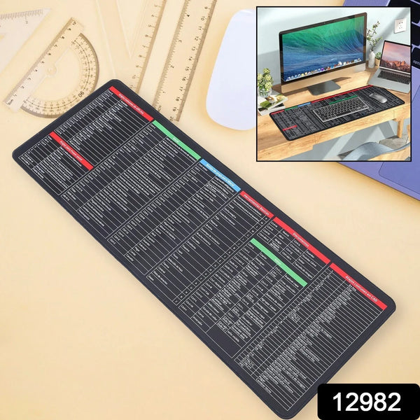 Mat of Shortcut Keyboard Mouse Pad Mat Mouse Pads for Desk Quick Key Super Large Anti - slip Keyboard Pad Desk Accessories Desktop Mouse Pad Office Oversized Big Mouse Pad Rubber (80—30 Cm) - justgrabit.in | Just Grab It