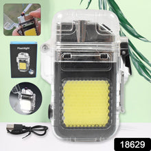 USB Rechargeable Electric Lighter & 3 Modes COB Flashlight (1 Pc) - justgrabit.in | Just Grab It