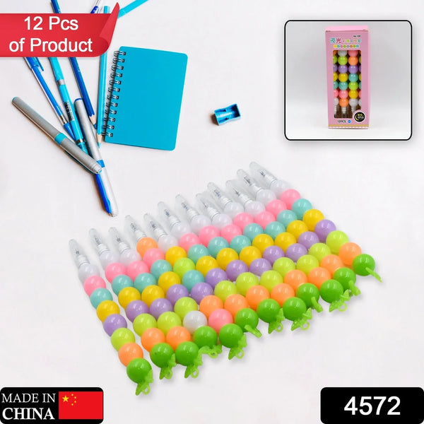Stylish Pearls Pen Set – Fancy Multicolor Non - Sharpening Moti Gel Pens for Kids (12 Pc Set) - justgrabit.in | Just Grab It