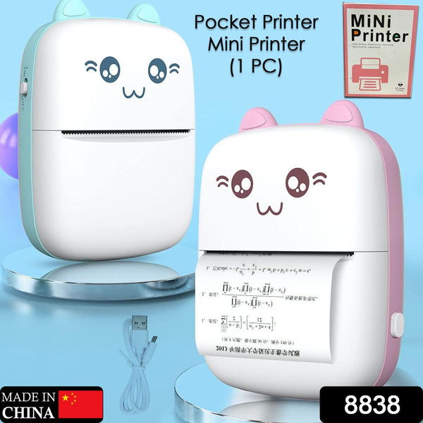 Pocket Mini Bluetooth Thermal Printer Wireless Smart Printer for Photos (Includes 1 Roll Paper) - justgrabit.in | Just Grab It