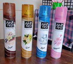 Air Freshener  | Used In Office, Home, Hotels, Banquets, Carpet Etc, Room Spray Air Freshener, Mix Fragrance Lemon, Kiwi, Blossom, Aqua, Cafet (300 Ml Approx / 1 Pc) - Justgrabit Inc.