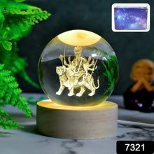Ambaji 3D Crystal Ball lamps With Base (1 Pc) - justgrabit.in | Just Grab It