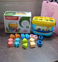 Baby First Block Set Kids Non - Toxic Abcd Geometric Shape Sorting & Stacking (1 Set) - justgrabit.in | Just Grab It