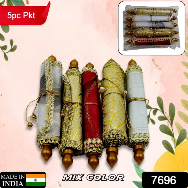 Money Gift Envelopes Lifafa - Multi Color Pack of 5 Premium Designer Envelopes, Colorful Writing Message Scroll, Sandesha Card, Style Shagun Envelope Sagan Gift Envelopes for Weddings, Birthdays, Baby Shower, Anniversary - Justgrabit Inc.