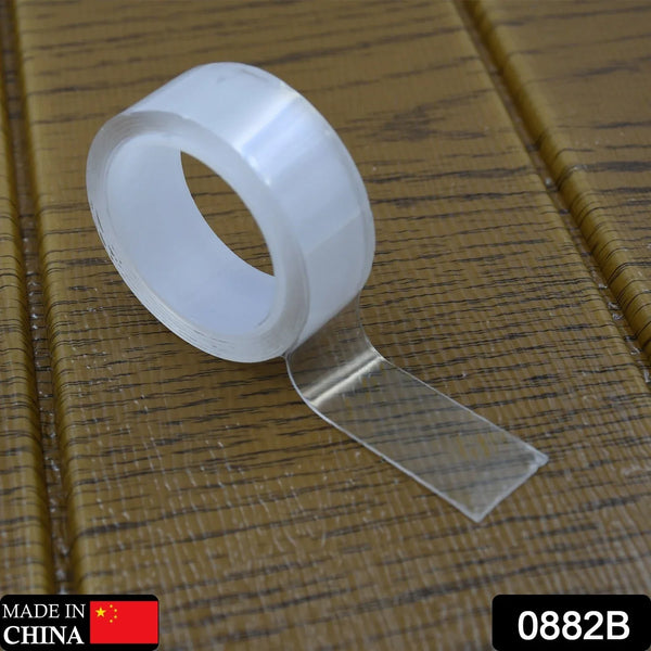 Sticky Tape Washable Adhesive 1M Tape Reusable, wear - resistant Tape Nano Tape Double Sided Tape For Paste Photos Home Office School - justgrabit.in | Just Grab It
