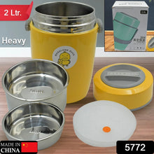 HEAVY LEAK - PROOF STAINLESS STEEL LUNCH BOX/ TIFFIN BOX, 2 COMPARTMENT, FOOD BOX FOR THERMAL CONTAINER FOR FOOD STAINLESS STEEL FOR STUDENT FOR WORK FOR TRAVEL (2 LTR.) - Justgrabit Inc.