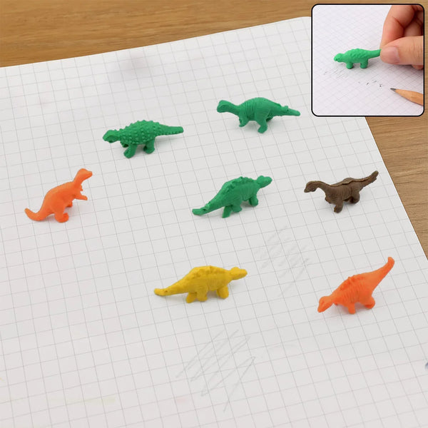 7 Piece Dinosaur Shaped Erasers for Kids - Animal Erasers, 3D Puzzle - Justgrabit Inc.