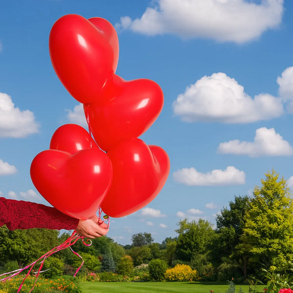 Heart shaped balloons Kinds of Rainbow Party Latex Balloons for Birthday / Anniversary / Valentine's / Wedding / Engagement Party Decoration Multicolor (4 Pcs Set) - Justgrabit Inc.