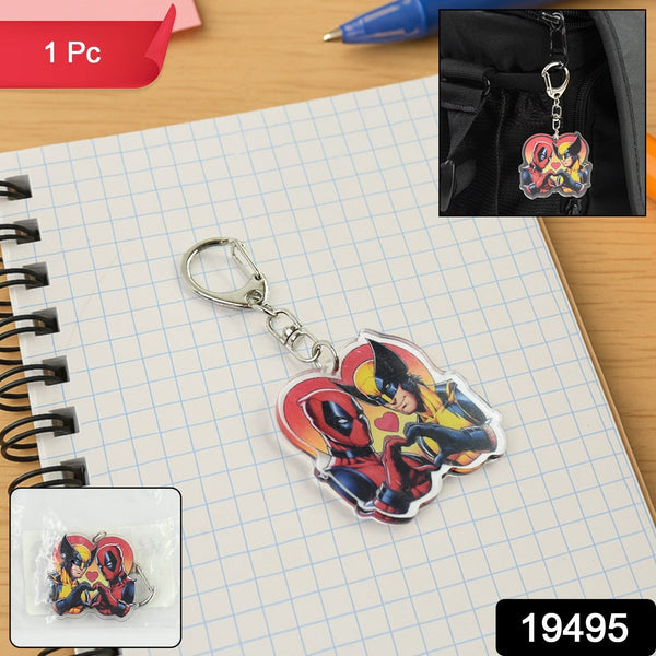 Stylish Acrylic Cartoon Character Keychain with Metal Clip (1 Pc) - justgrabit.in | Just Grab It