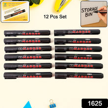 Premium Permanent Black Marker Pen Set (12 Pcs Set) - justgrabit.in | Just Grab It