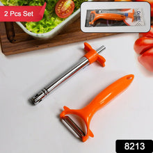 2 in 1 Kitchen Combo Lighter, Stainless Steel Durable Gas Lighter with Vegetable Cutter Peeler, For Kitchen Steel Gas Lighter (2 Pc Set) - Justgrabit Inc.