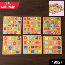 Wooden Learning Puzzle Board - (Mix Design / 1 Pc) - Justgrabit Inc.