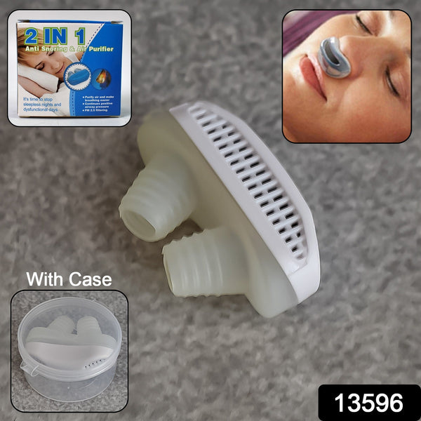 2 in 1 Anti - Snoring & Air Purifier Nose Clip Device (1 Pc / With Plastic Case) - justgrabit.in | Just Grab It