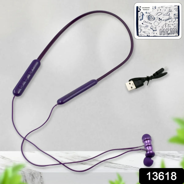 Bluetooth Headphone Neckband Sweat Resistant, Magnetic Earbuds (1 Pc) - justgrabit.in | Just Grab It