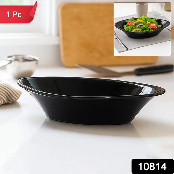Plastic Marin Serving Bowl – Elegant Oval Deep Bowl (1 Pc / Balck) - justgrabit.in | Just Grab It